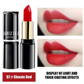 Long-Lasting Matte Lipstick - Original Tube, Smooth Texture, Moisturizing, Waterproof Formula - Classic Red